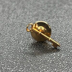 Gold Tone Key Brooch Pin